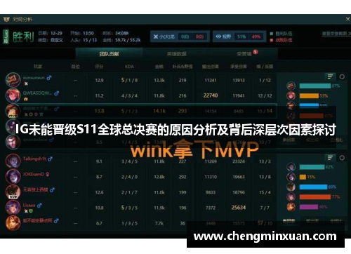 IG未能晋级S11全球总决赛的原因分析及背后深层次因素探讨