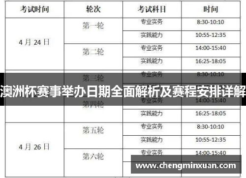 澳洲杯赛事举办日期全面解析及赛程安排详解 澳洲杯赛事举办日期全面解析及赛程安排详解